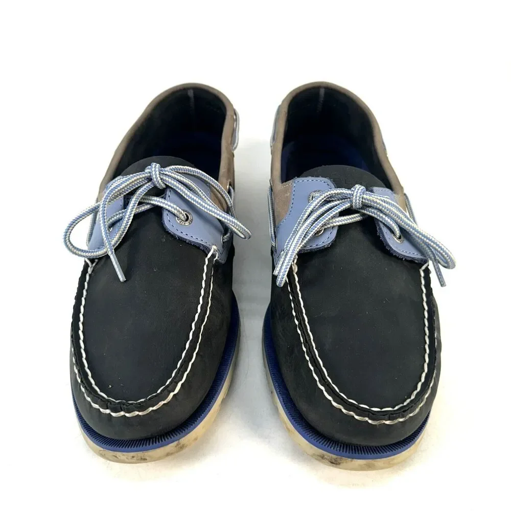 Sperry Boat Dress Shoes Spring Summer Mens 10.5 Leather Casual Flats Blue Gray